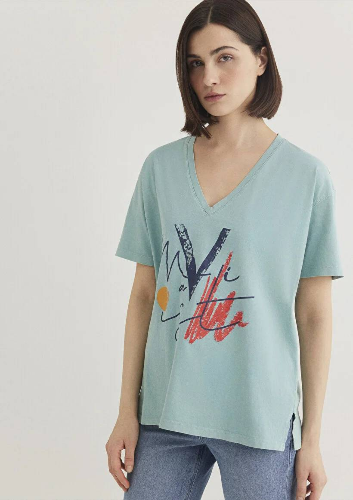 Resim Mavi Kadın T-shirt M1601176-34078