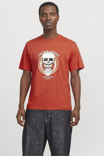 Resim Jack & Jones Joranatomy Skull Tee Ss Crew Neck Sn Erkek T-shirt 12272966