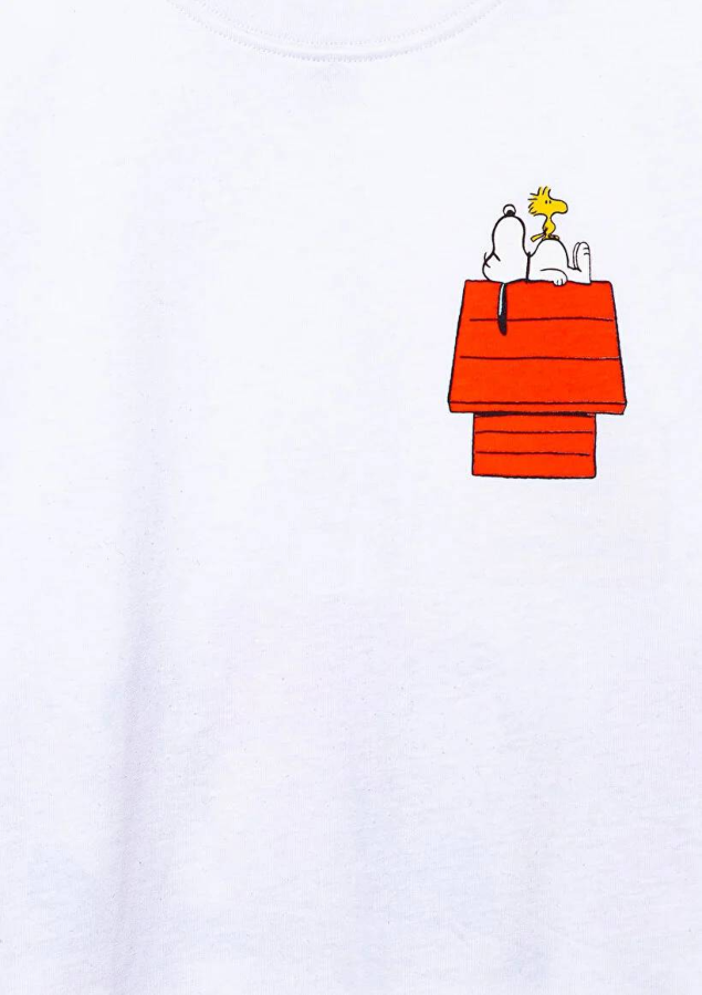 Resim Mavi Peanuts Baskılı Kız Çocuk T-Shirt M7610295-620