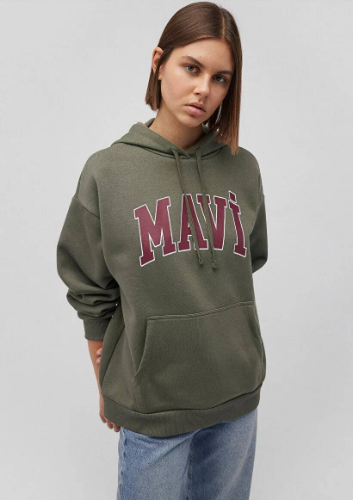 Resim Mavi Logo Kapüşonlu Kadın Sweat M1600361-71581