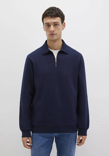 Resim Mavi Half Zip Erkek Sweat M0S10414-86415
