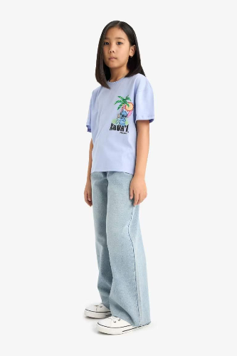 Resim Defacto Kız Çocuk T-shirt E6508A8/PR462