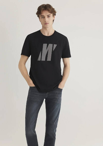 Resim Mavi Slim Erkek  T-shirt M066000-900