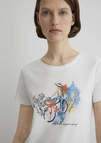 Resim Mavi Slim Kadın  T-shirt M1613162-70057