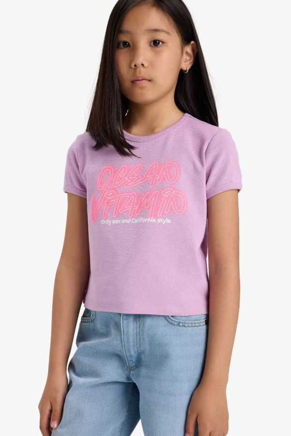 Resim Defacto Kız Çocuk T-shirt E1826A8/PR343