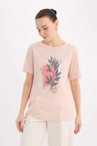Resim Defacto Kadın Kısa Kol T-shirt E0917AX/PN302