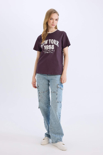 Resim Defacto Kadın Kısa Kol T-shirt D9602AXPR38