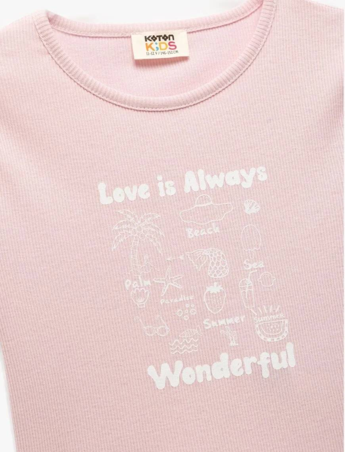 Resim Koton Kız Çocuk Kısa Kol T-shirt 5SKG10266AK