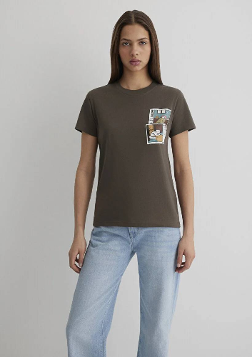 Resim Mavi Semi Slim Kadın  T-shirt M1613200-81959