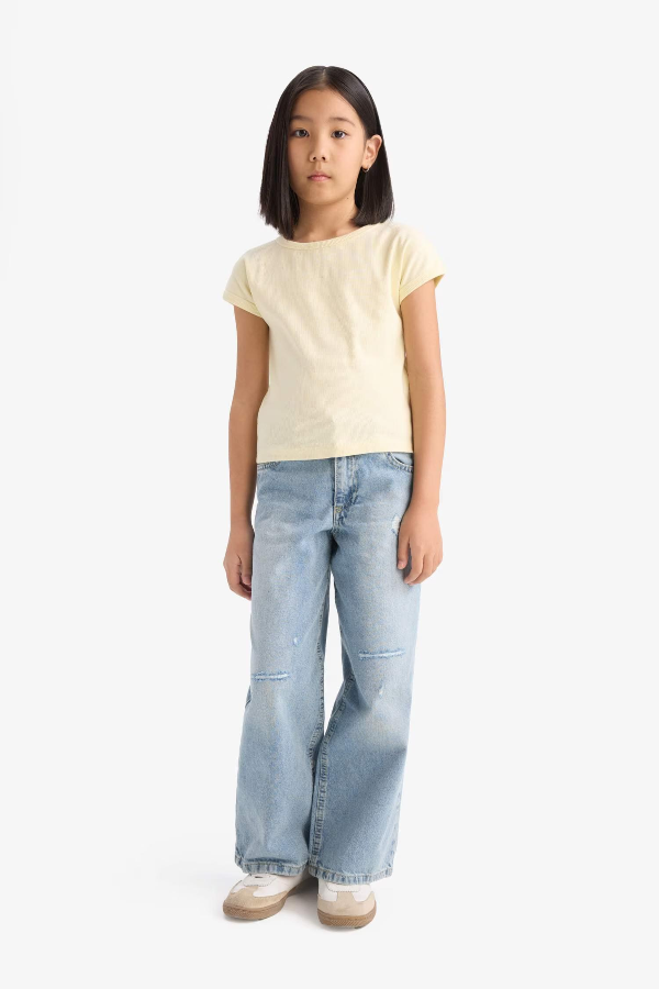 Resim Defacto Kız Çocuk Kısa Kol T-shirt B3053A8ER134