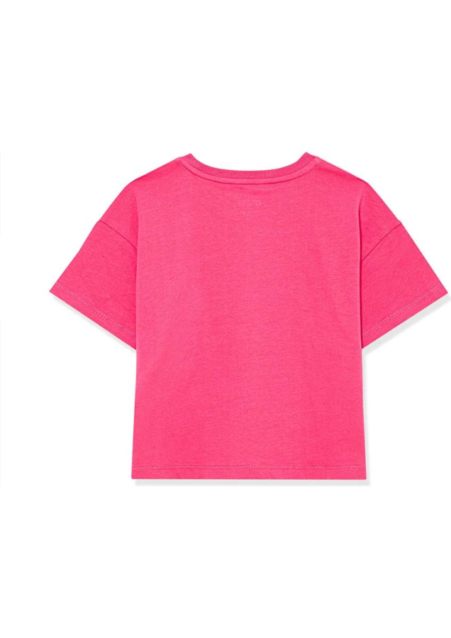 Resim Mavi Logo Baskılı Crop Kız Çocuk T-Shirt M7610181-71111