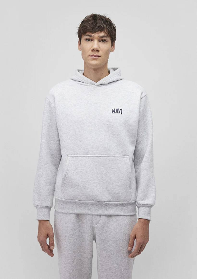 Resim Mavi Kapüşonlu Erkek Sweat M0S10173-82498