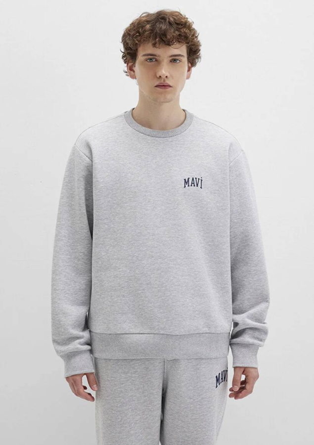 Resim Mavi Baskılı Erkek Sweat M0611716-80018