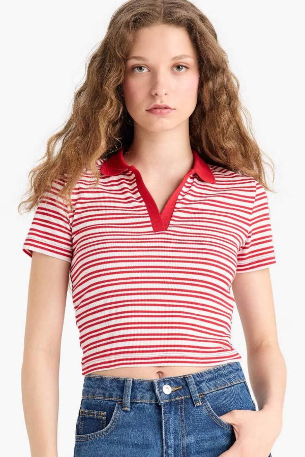 Resim Defacto Kadın Kısa Kol T-shirt E7907AXRD59