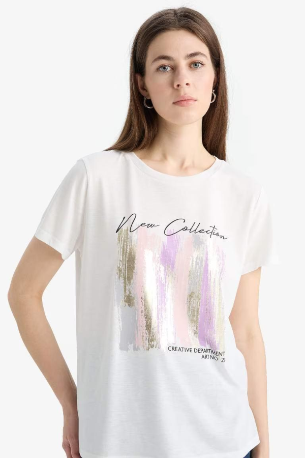Resim Defacto Kadın T-shirt E5061AX/ER105