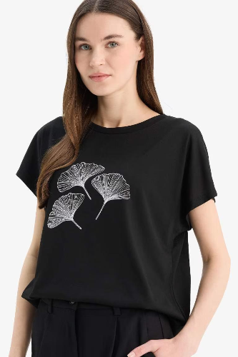 Resim Defacto Kadın T-shirt D8927AX/BK81