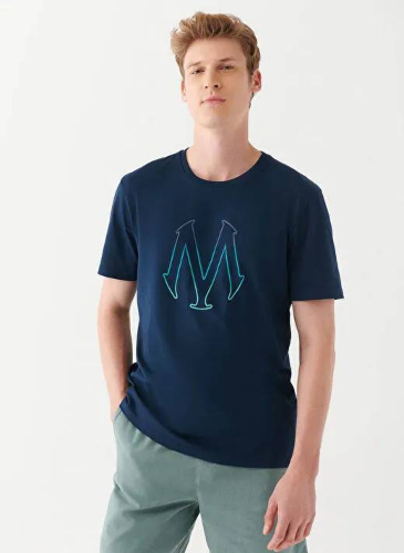 Resim Mavi Cepli Erkek T-shirt M0612513-70490
