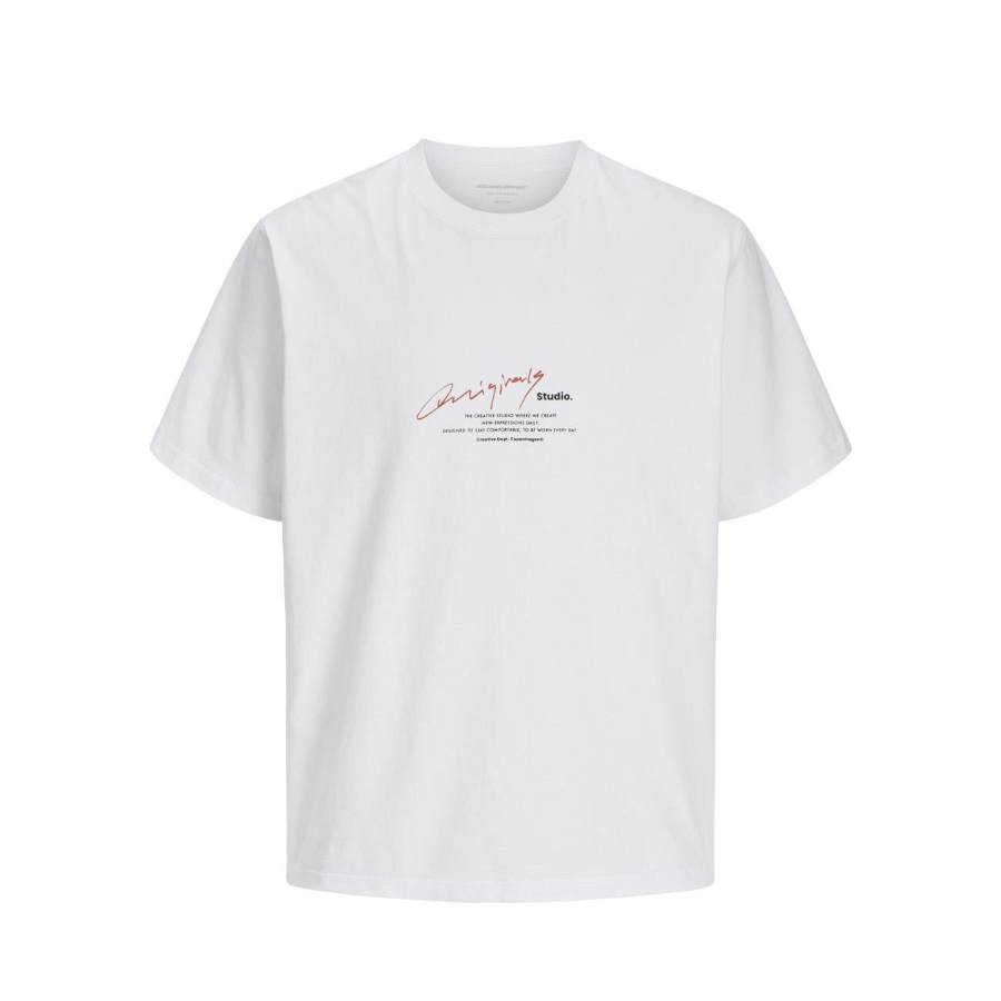 Resim Jack & Jones Jormanchester Scrıpt Tee Ss Crew Neck Erkek T-shirt 12273373