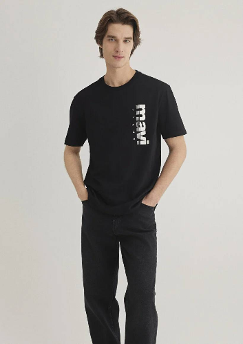 Resim Mavi Jeans Baskılı Erkek T-Shirt M0611745-900