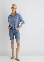 Resim Mavi Slim Straight Kadın  Kot&Kanvas Şort M1441531330