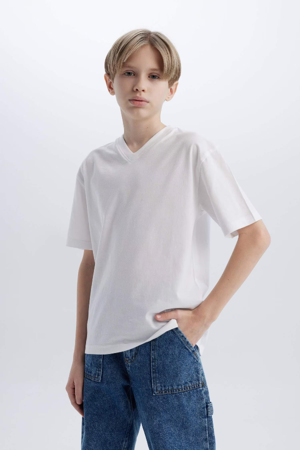 Resim Defacto Erkek Çocuk Kısa Kol T-shirt K1693A6/WT34