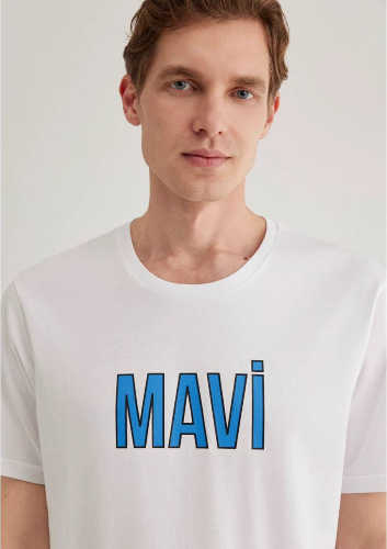 Resim Mavi Logo Erkek T-shirt M066842-620