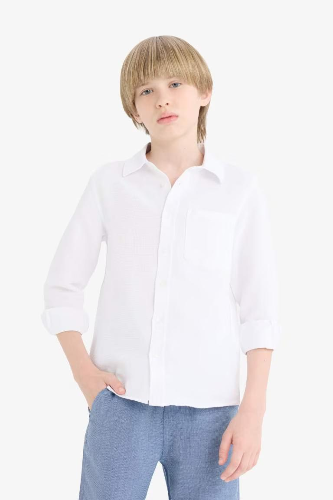 Resim Defacto Erkek Çocuk Uzun Kol Gömlek T8854A6/WT34