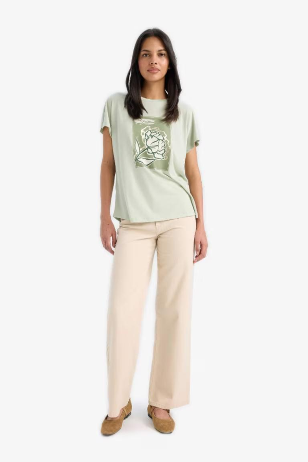 Resim Defacto Kadın T-shirt E5139AX/GN1156