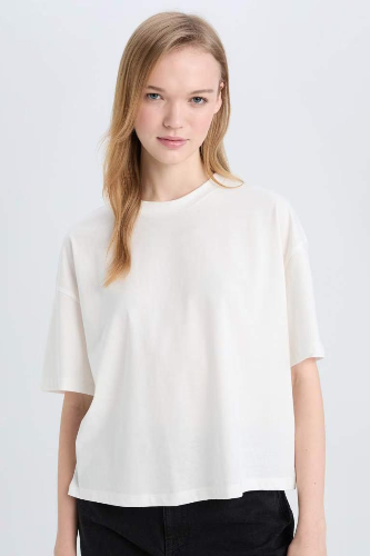 Resim Defacto Kadın Kısa Kol T-shirt E0291AXWT32