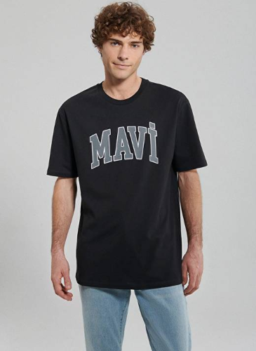 Resim Mavi Logo Erkek T-shirt M0611711-900