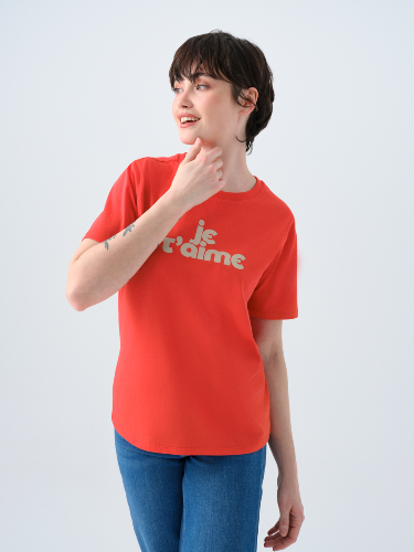 Resim Loft Kadın Regular Fit T-Shirt Lf2039128