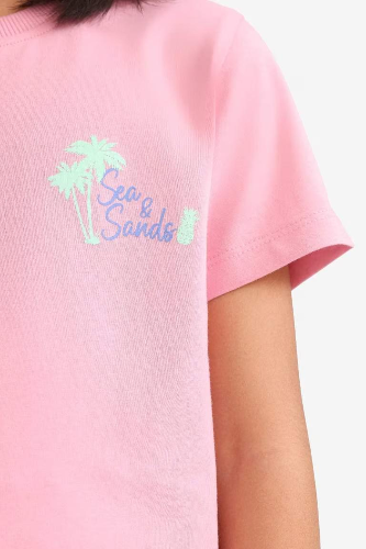 Resim Defacto Kız Çocuk Kısa Kol T-shirt E0349A8/PN666