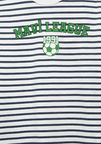 Resim Mavi Mavı League Baskılı Erkek Çocuk T-Shirt M6610264-89187