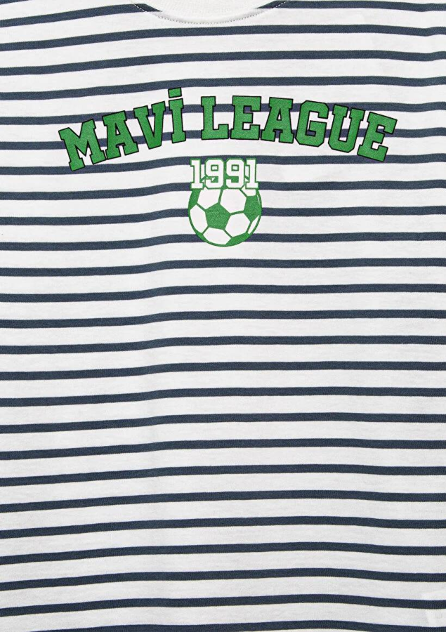 Resim Mavi Mavı League Baskılı Erkek Çocuk T-Shirt M6610264-89187