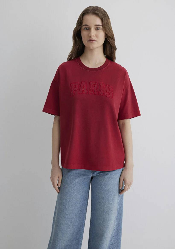 Resim Mavi Oversize Kadın  T-shirt M1613218-70464