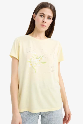 Resim Defacto Kadın T-shirt E6198AX/YL149