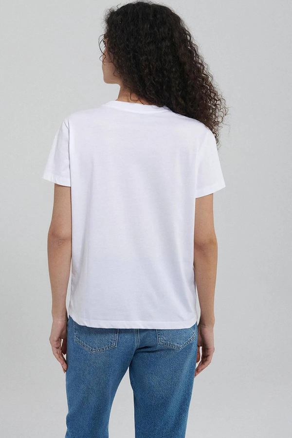 Resim Mavi Mavı Baskılı Kadın T-Shirt M1612240-620