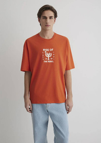 Resim Mavi Relaxed Erkek  T-shirt M0612669-70435