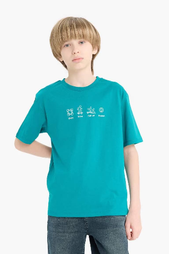 Resim Defacto Erkek Çocuk T-shirt F2571A8/GN593