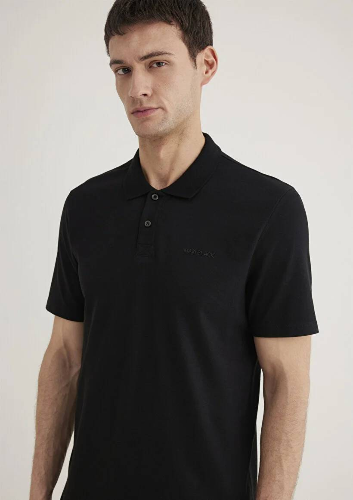 Resim Mavi Polo Yaka Erkek T-Shirt M0611837-900