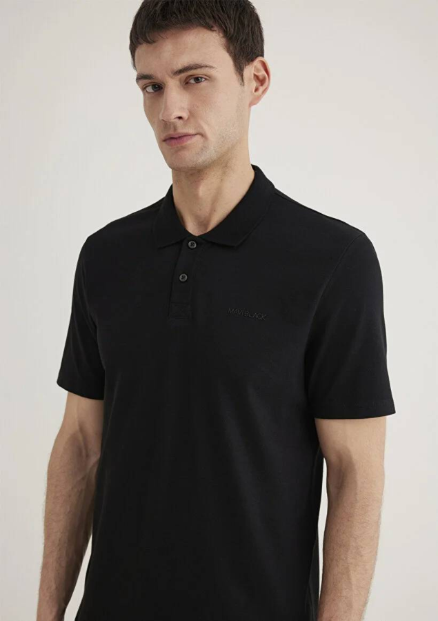 Resim Mavi Polo Yaka Erkek T-Shirt M0611837-900