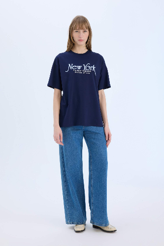 Resim Defacto Kadın Kısa Kol T-shirt E5057AXNV251