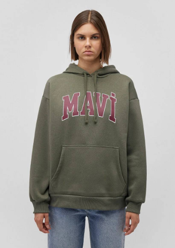 Resim Mavi Logo Kapüşonlu Kadın Sweat M1600361-71581