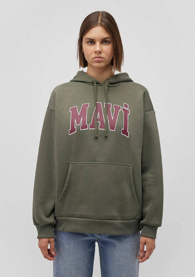 Resim Mavi Logo Kapüşonlu Kadın Sweat M1600361-71581