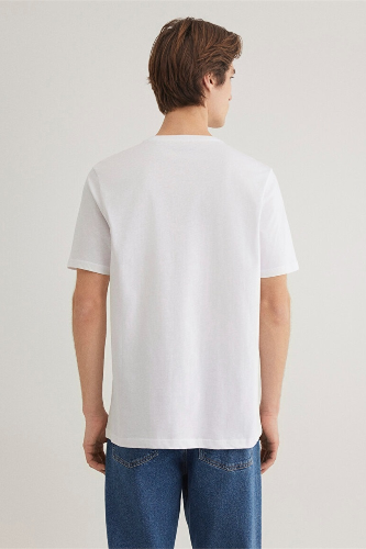 Resim Mavi Miav Baskılı Erkek T-shirt M067153-622