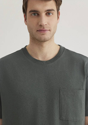 Resim Mavi Cepli Erkek T-Shirt M066248-71598