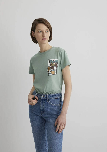 Resim Mavi Semi Slim Kadın  T-shirt M1613200-71787
