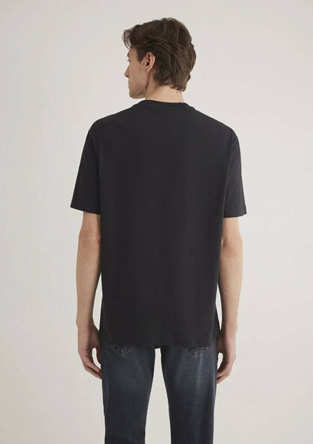Resim Mavi Loose Erkek  T-shirt M0612749-71379