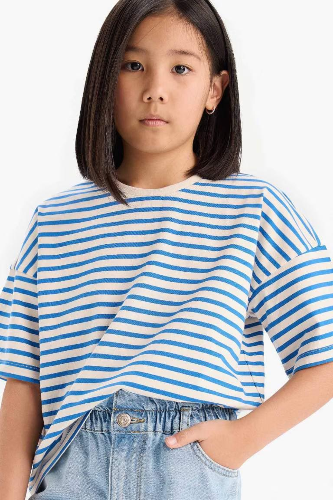 Resim Defacto Kız Çocuk Kısa Kol T-shirt D8581A8BE124