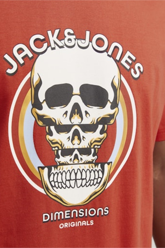 Resim Jack & Jones Joranatomy Skull Tee Ss Crew Neck Sn Erkek T-shirt 12272966